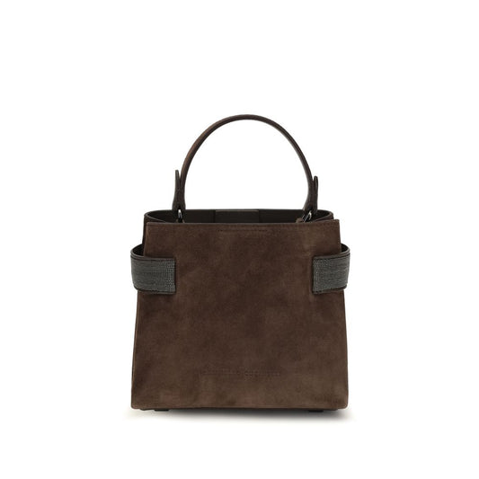 Brunello Cucinelli Handtasche aus braunem Kalbsleder vom Bos Taurus