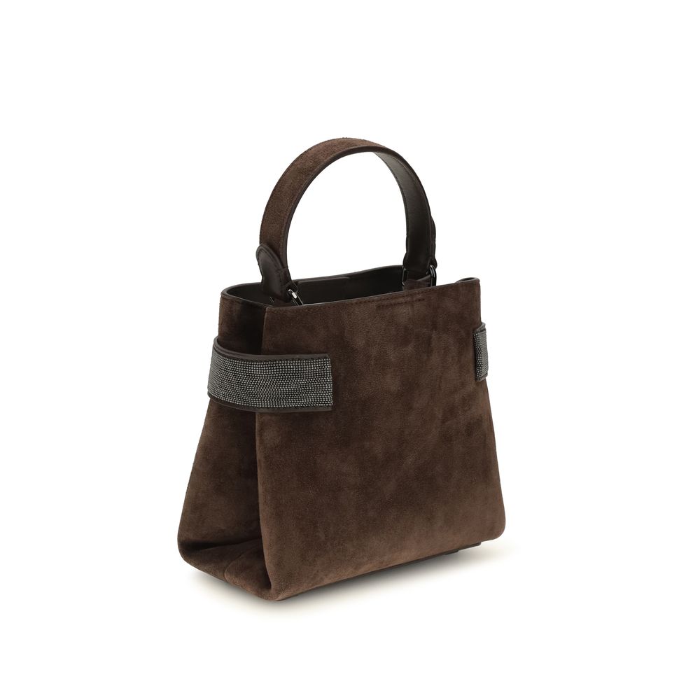 Brunello Cucinelli Handtasche aus braunem Kalbsleder vom Bos Taurus