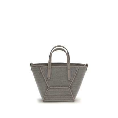 Brunello Cucinelli Gray Calf Leather Bos Taurus Shoulder Bag