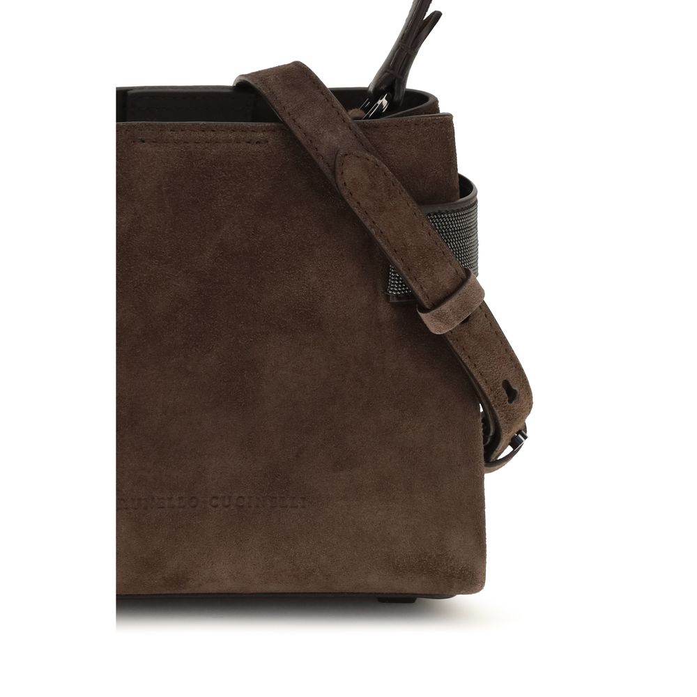 Brunello Cucinelli Handtasche aus braunem Kalbsleder vom Bos Taurus