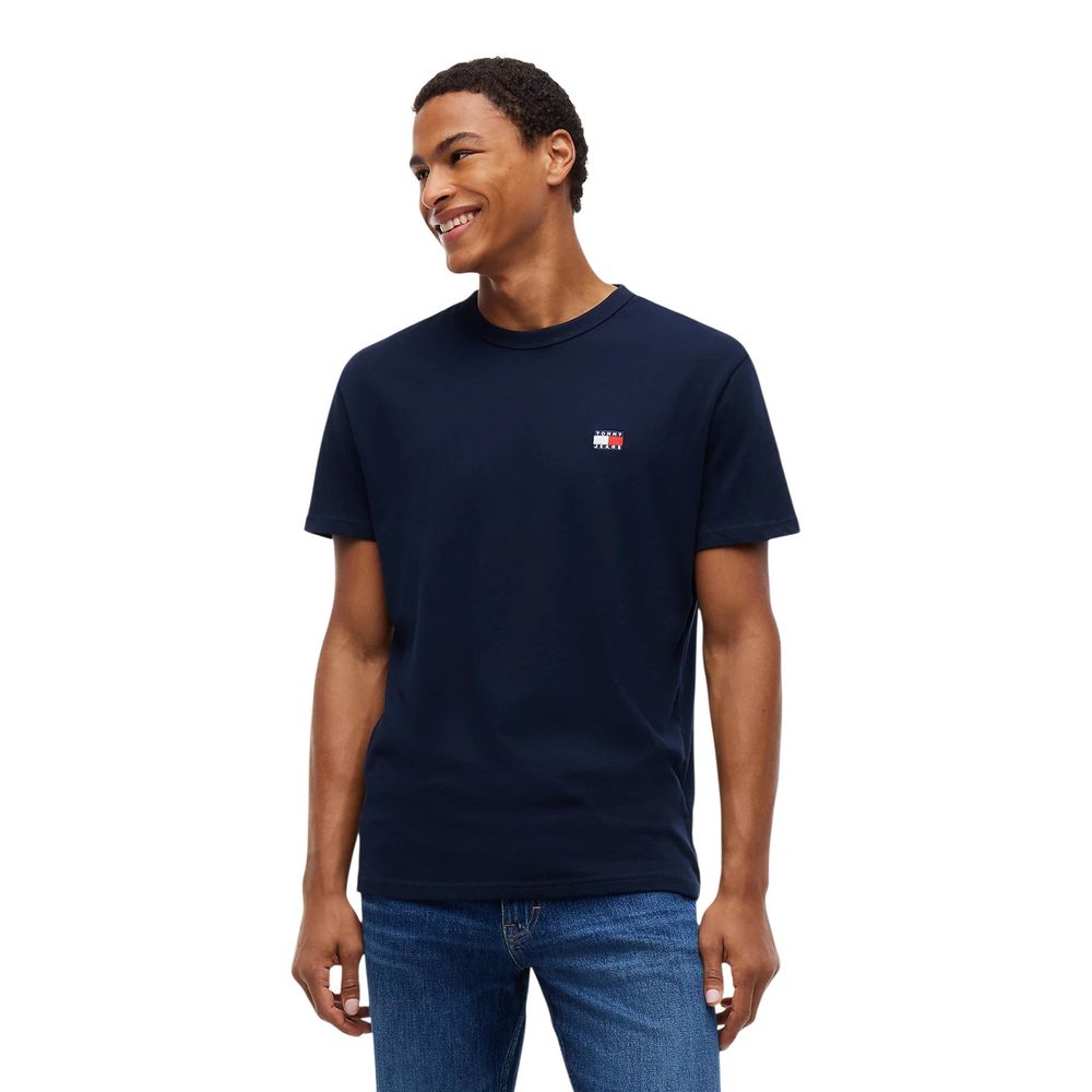 Tommy Hilfiger Jeans Blaues T-Shirt aus recycelter Baumwolle