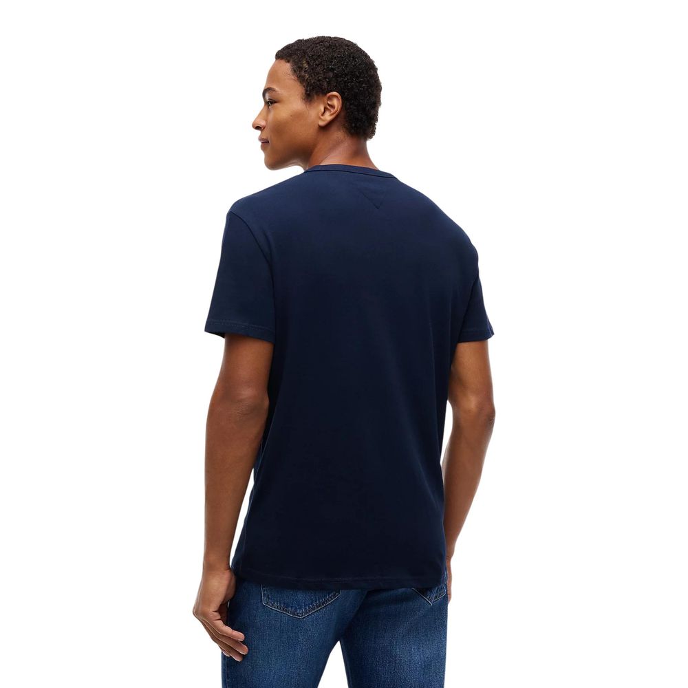 Tommy Hilfiger Jeans Blaues T-Shirt aus recycelter Baumwolle