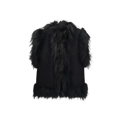 Fendi Black Wool Oves Aries Sleeveless Jacket
