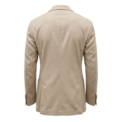 Roberto Pepe Luxury Beige Viscose Men Jacket
