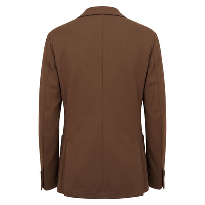Roberto Pepe Luxury Brown Viscose Men Jacket