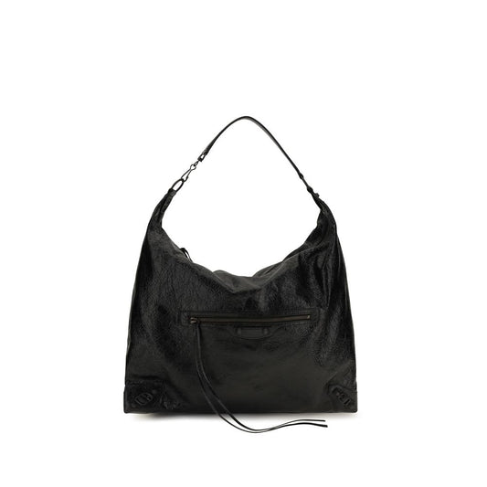 Balenciaga Schultertasche aus schwarzem Lammleder Ovis Aries