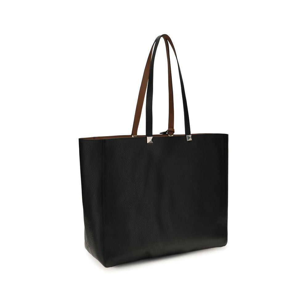 Valentino Garavani Black Calf Leather Bos Taurus Shoulder Bag