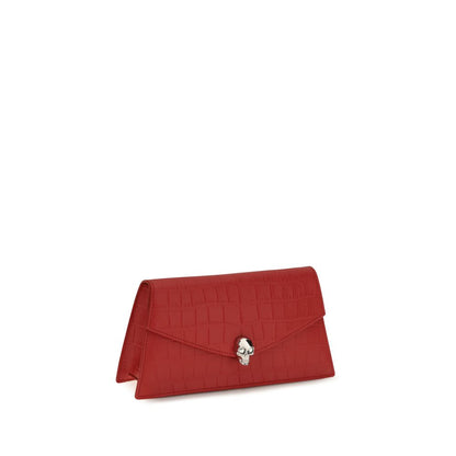Alexander McQueen Red Calf Leather Bos Taurus Clutch Bag