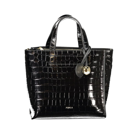 Schwarze Furla-Damentasche aus Leder