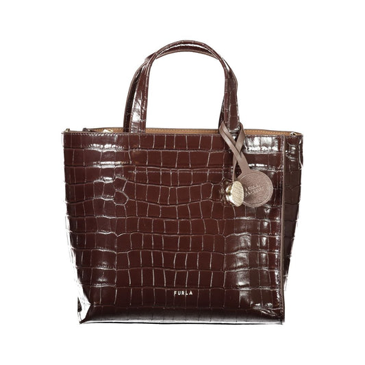 Braune Furla-Damenhandtasche aus Leder