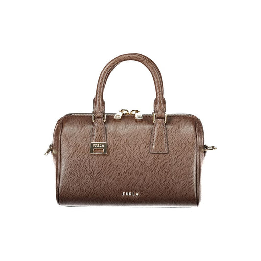 Braune Furla-Damenhandtasche aus Leder