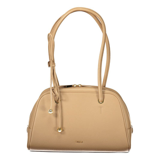 Beigefarbene Damentasche aus Leder von Furla
