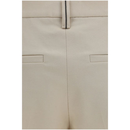 Brunello Cucinelli Beige Cotton Dress Pants