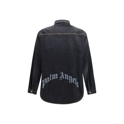 Palm Angels Blue Denim Shirt