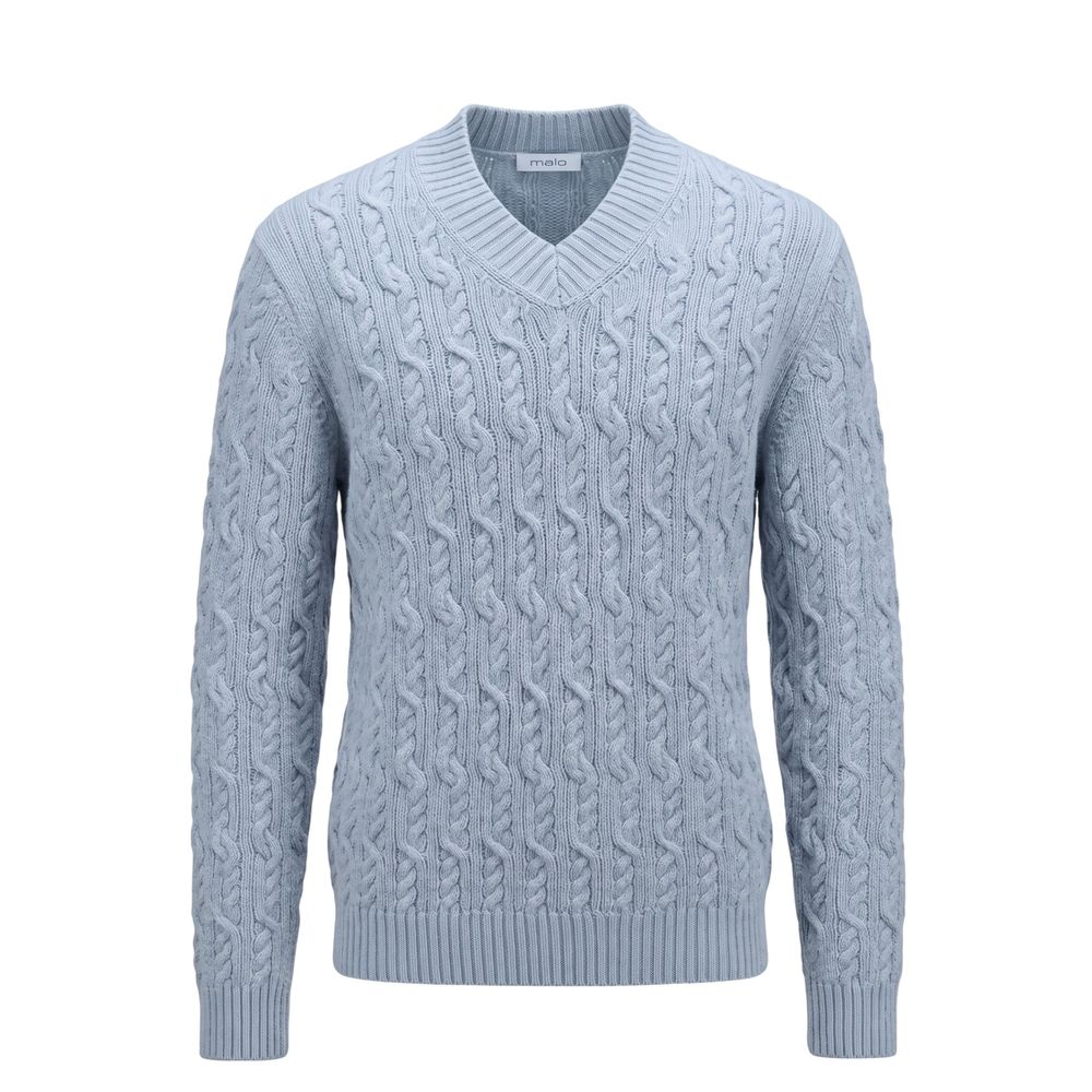Malo Light Blue Wool Men Sweater
