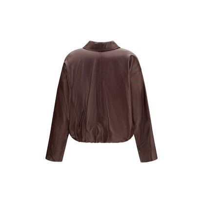 Brunello Cucinelli Bordeaux Lamb Ovis Aries Leather Jacket
