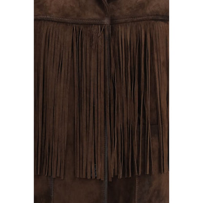 Golden Goose Brown Suede Leather Leather Jacket