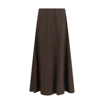 Brunello Cucinelli Brown Wool Oves Aries Midi Skirt