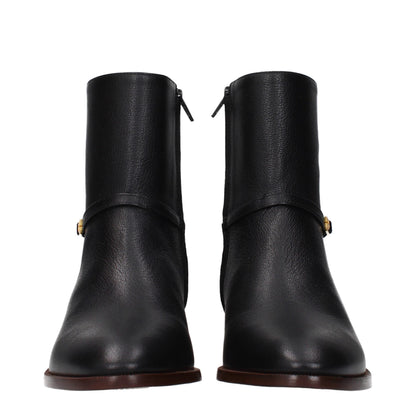 Valentino Garavani Black Leather Ankle Boots