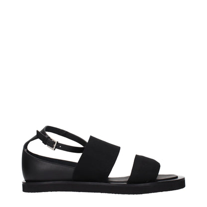 Max Mara Black Fabric Flat Sandals
