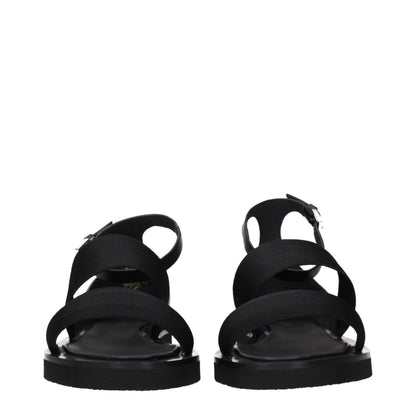 Max Mara Black Fabric Flat Sandals