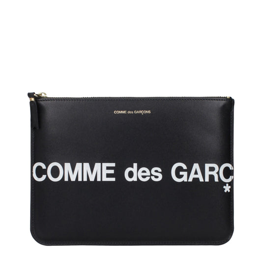 Comme Des Garçons Black Leather Clutch Bag