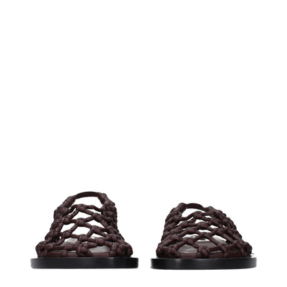 Jil Sander Brown Leather Flat Sandals