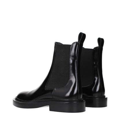 Jil Sander Black Leather Ankle Boots