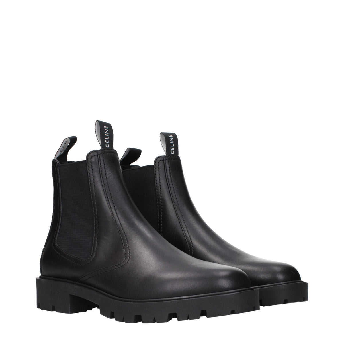 Celine Stiefeletten aus schwarzem Leder