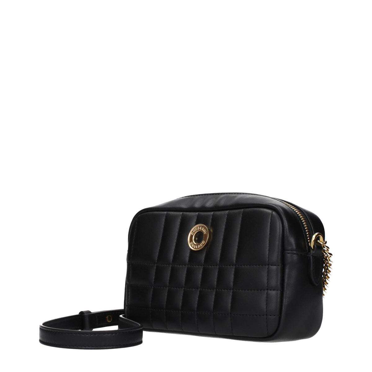 Burberry Umhängetasche aus schwarzem Leder