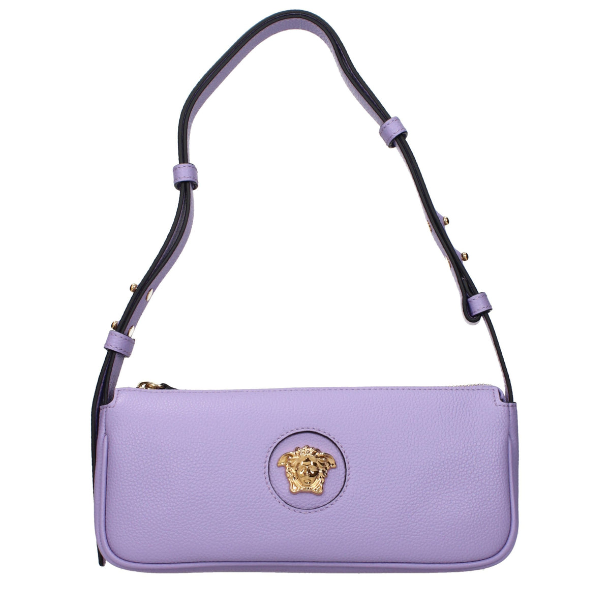 Versace Schultertasche aus lilafarbenem Leder