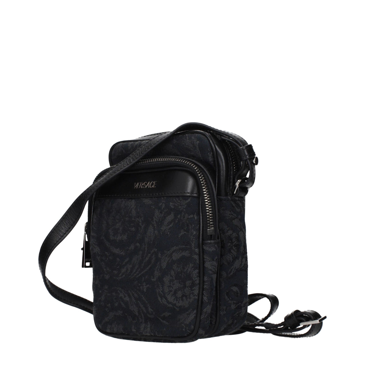 Versace Umhängetasche aus schwarzem Stoff