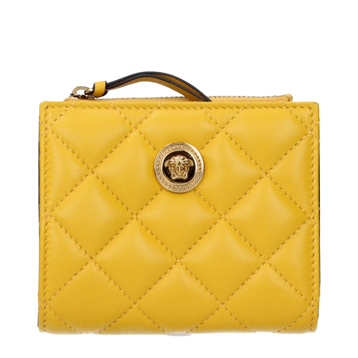 Gelbes Portemonnaie aus Leder von Versace