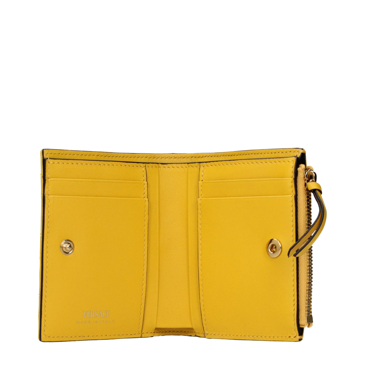 Gelbes Portemonnaie aus Leder von Versace