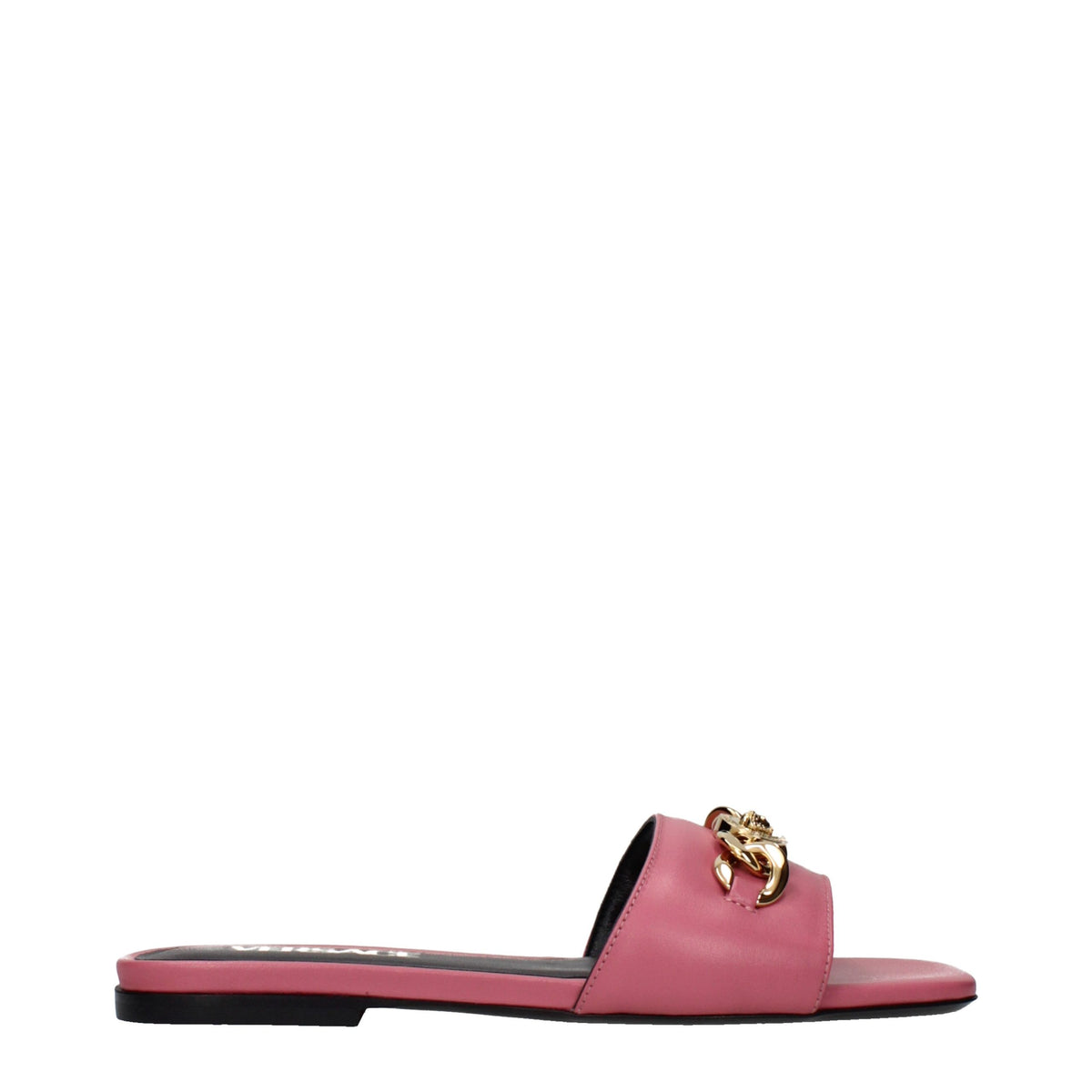 Versace Pantoletten aus rosafarbenem Leder