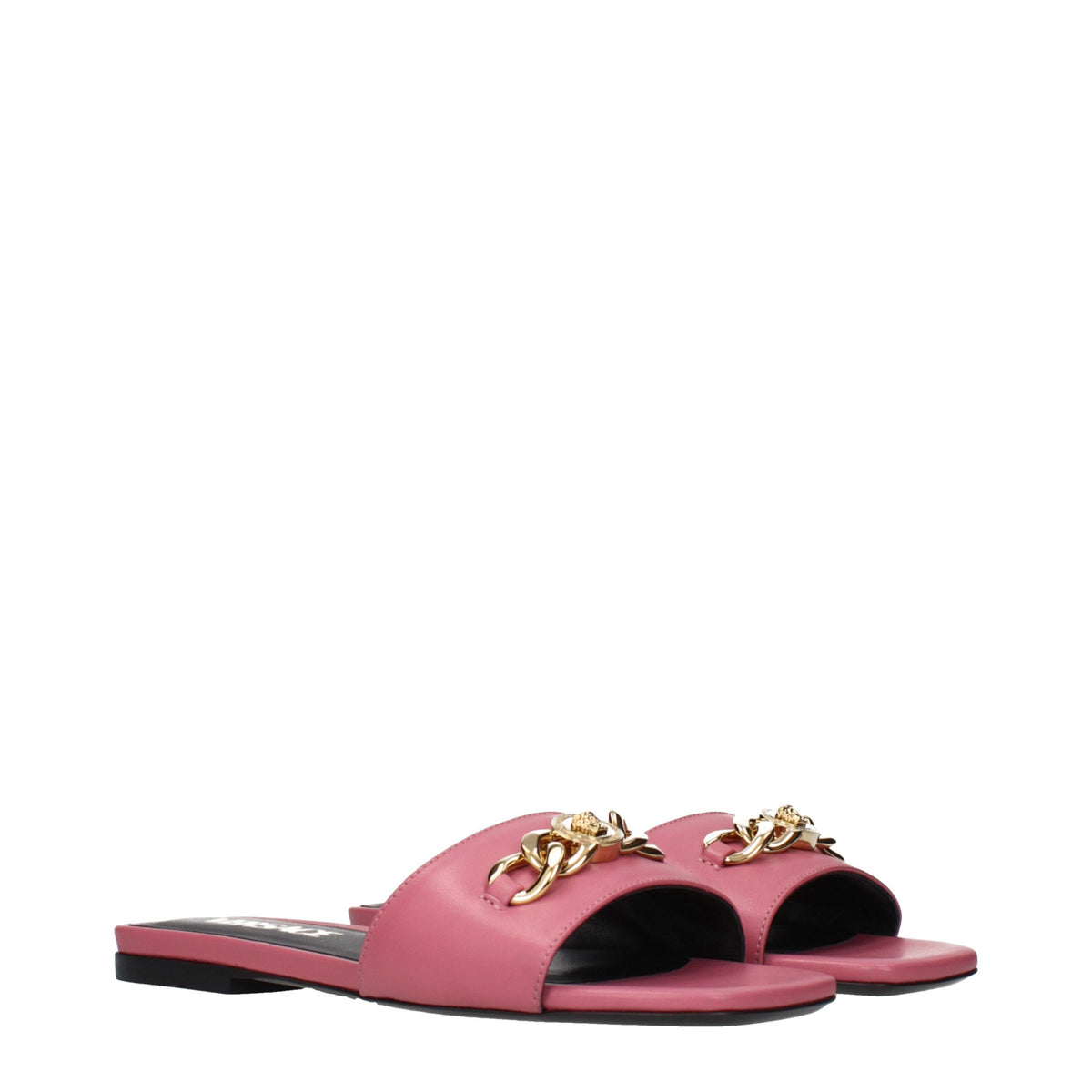 Versace Pantoletten aus rosafarbenem Leder