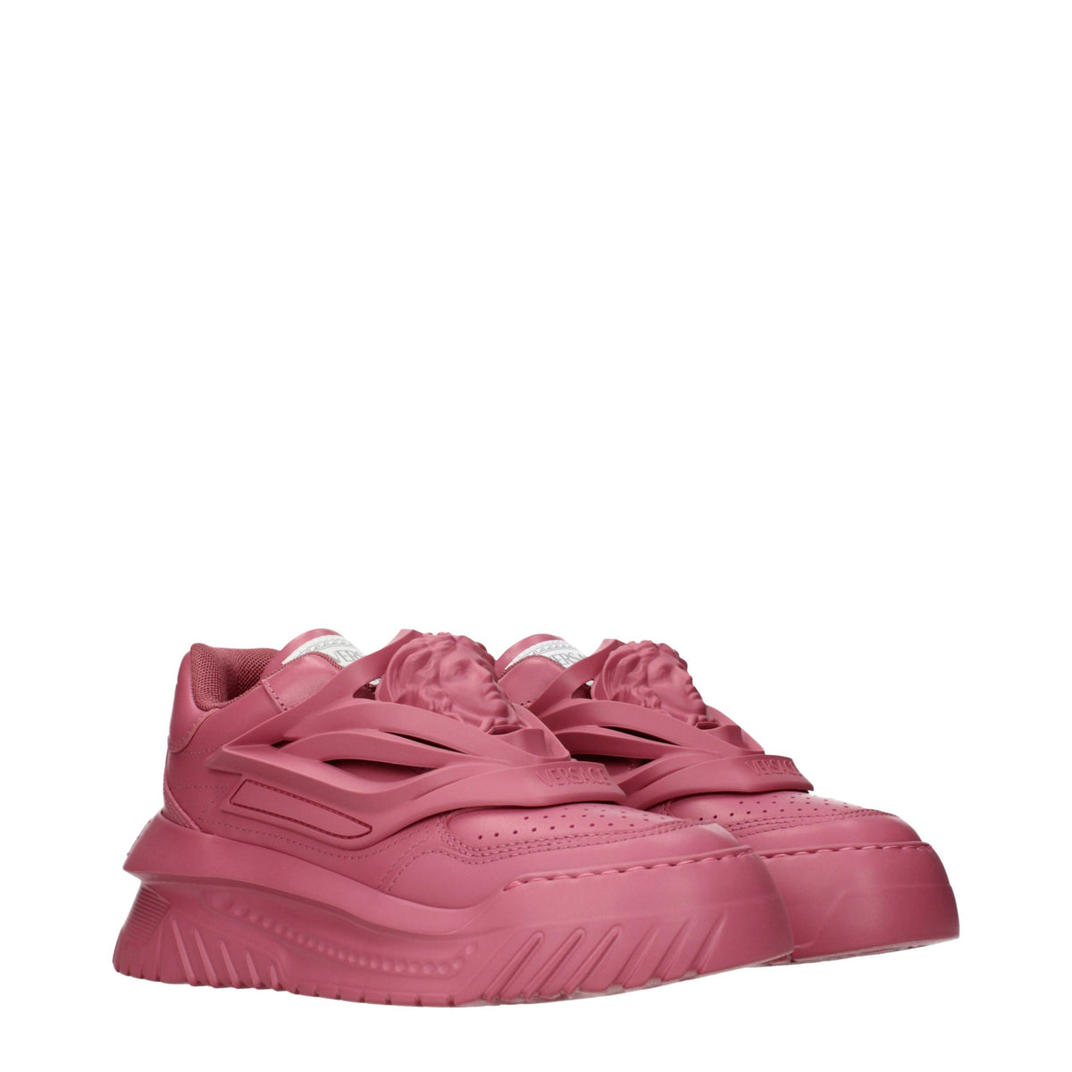Versace Chunky Sneakers aus rosa Leder