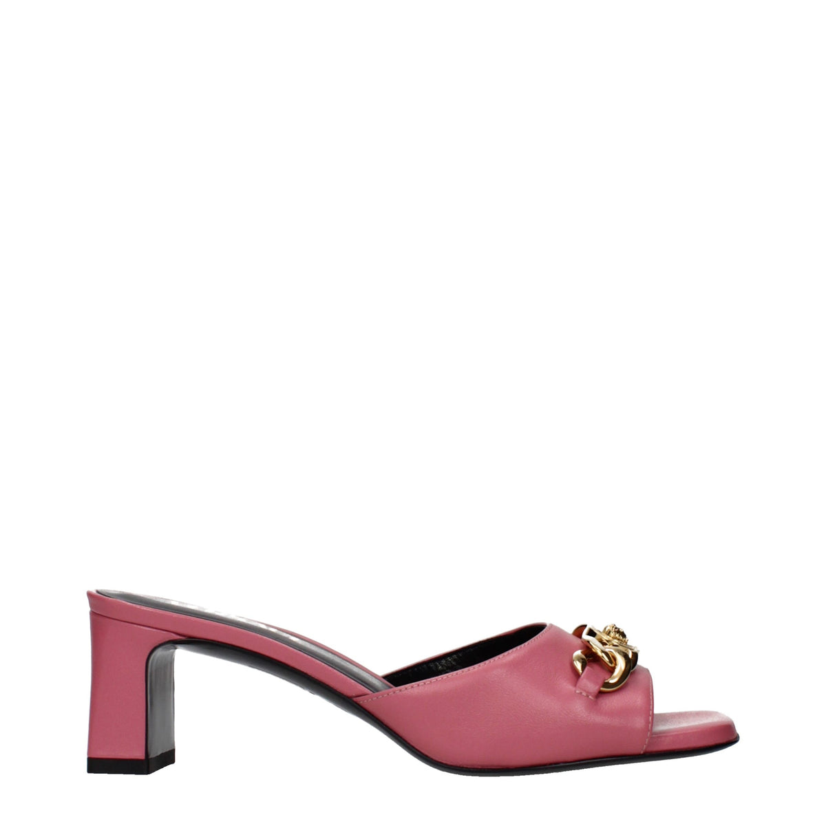 Versace flache Sandalen aus rosafarbenem Leder