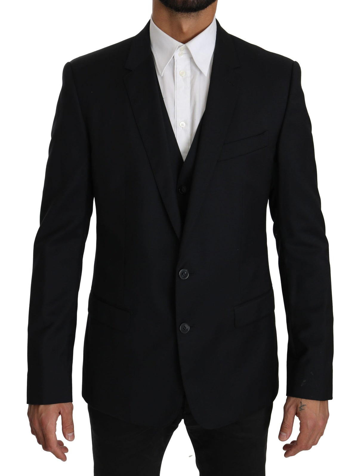 Dolce & Gabbana Zweiteiliger Anzug aus blauer Viskose