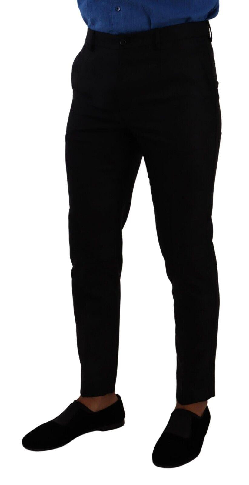 Dolce & Gabbana Schwarze Anzughose aus Wolle