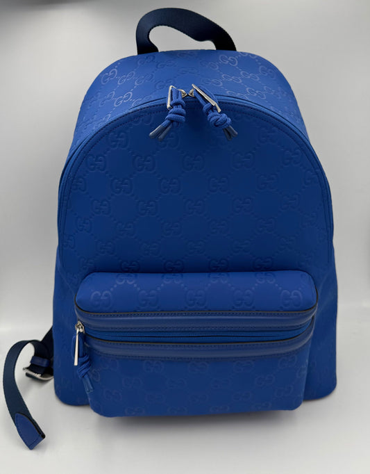 Gucci GG Lederrucksack in Blau