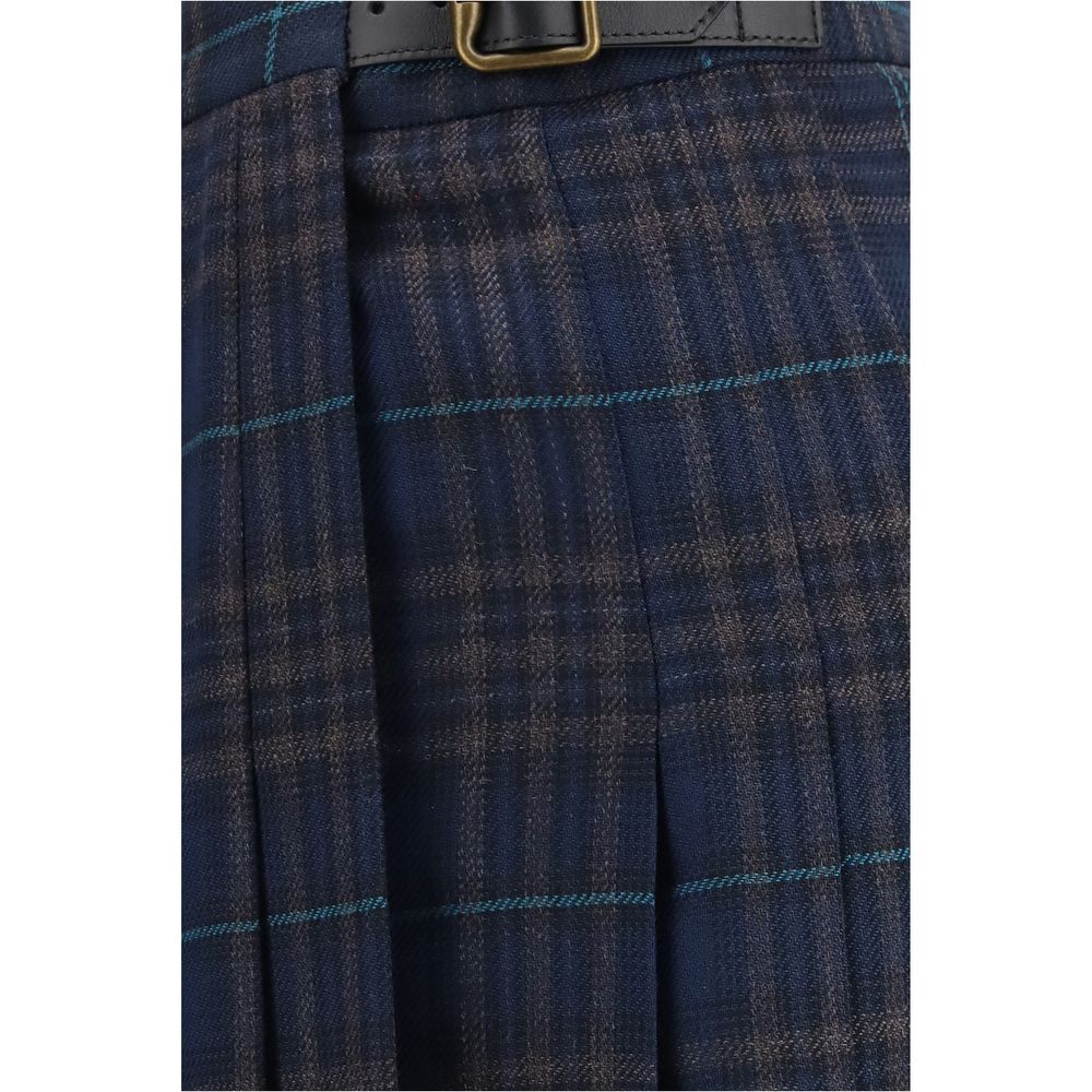 Burberry Blue Polyester Long Skirt
