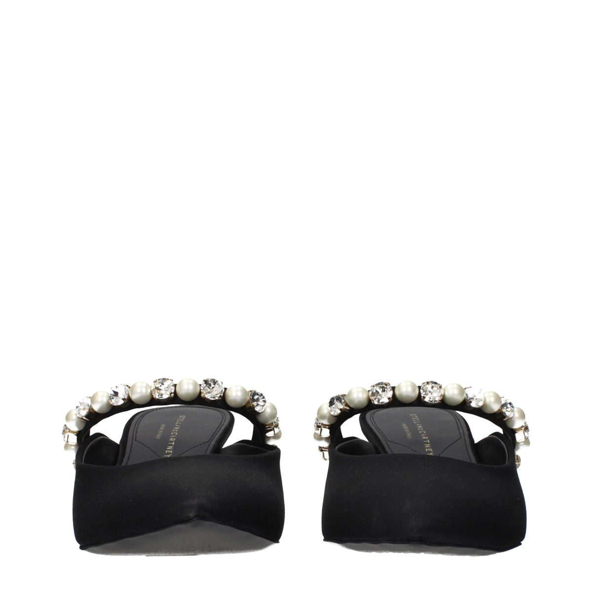 Stella McCartney Black Satin Stiletto Heel Sandals