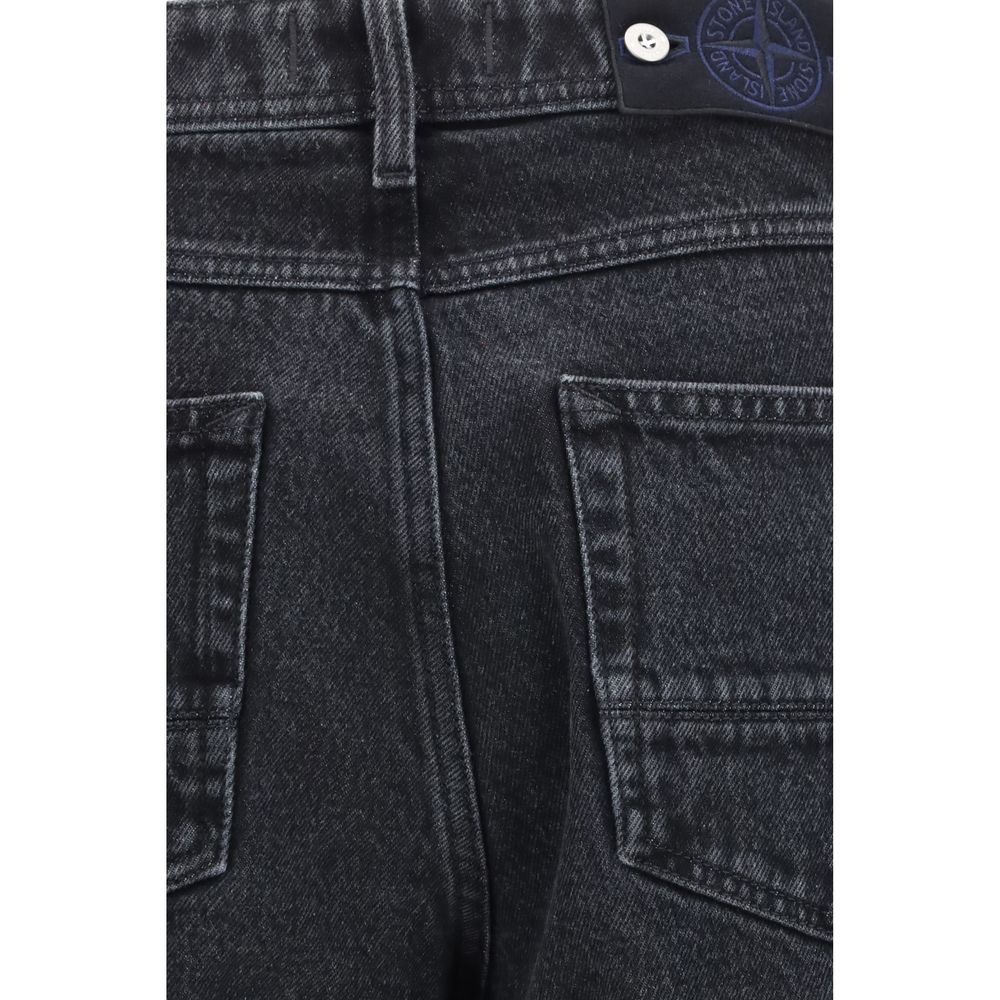 Stone Island Black Cotton Jeans Denim