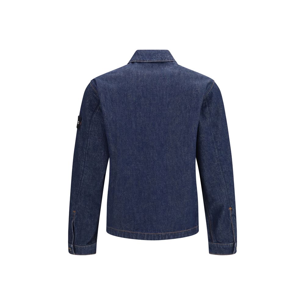 Stone Island Blue Cotton Denim Jacket
