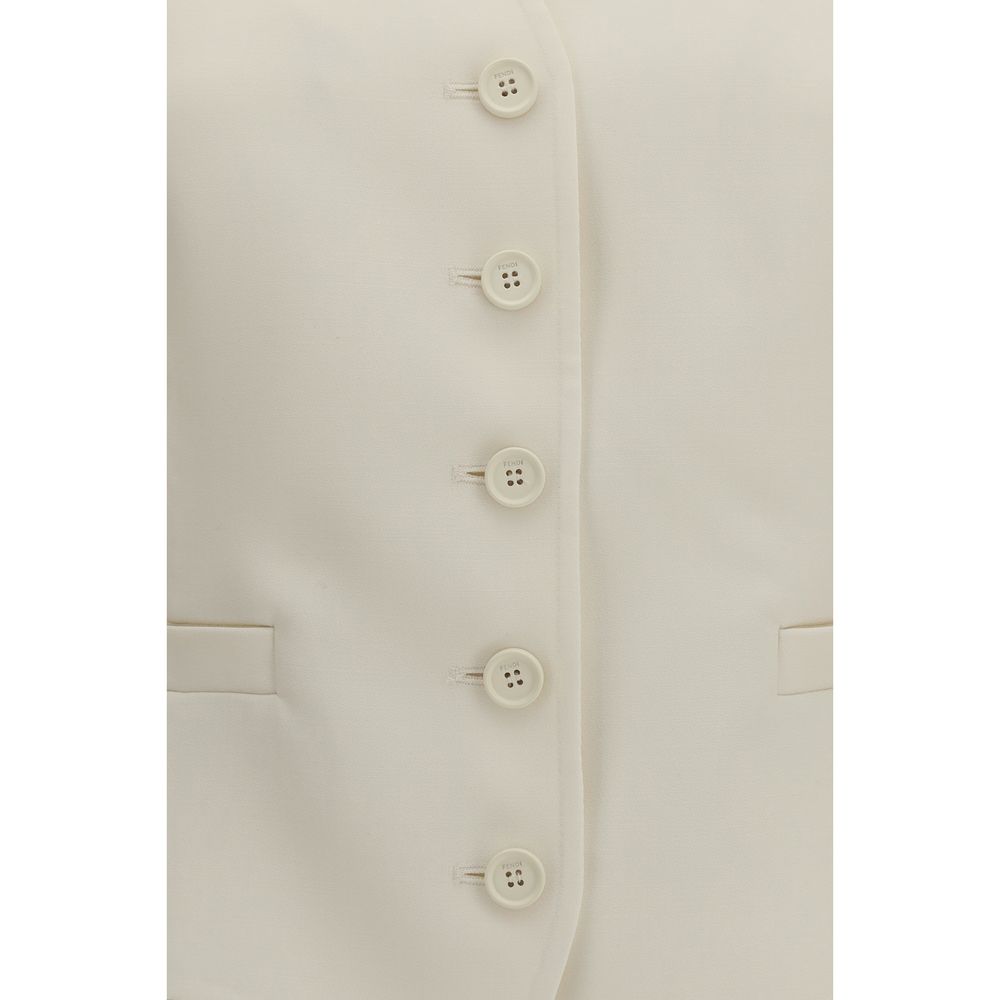 Fendi Beige Wool Oves Aries Waistcoat