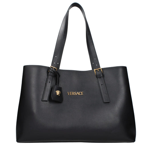 Versace Black Leather Shoulder Bag