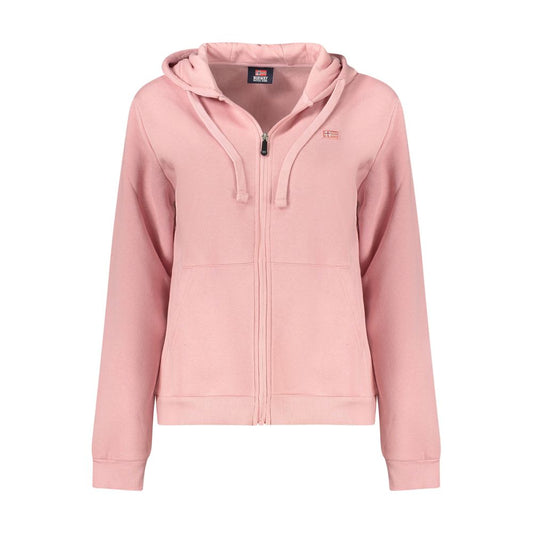 Norway 1963 Rosa Cotton Women Sweatshirt with Zip and Pockets