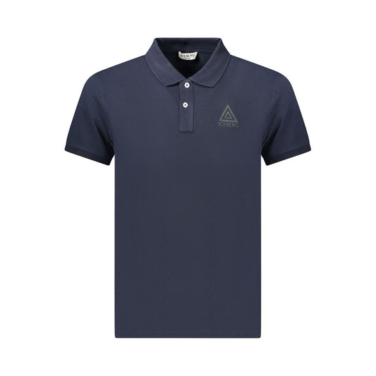 Iceberg Blue Cotton Mens Polo Shirt