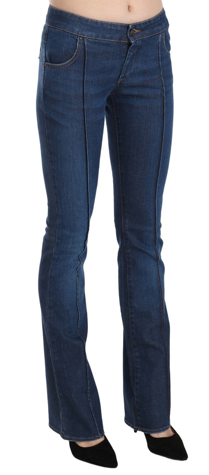 Just Cavalli Blaue Bootcut-Jeans mit niedriger Taille